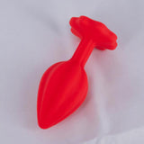LEMON SQUEEZER SHAPED RED COLOR SILICONE ANAL PLUG WITH JEWEL