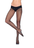 Leg Avenue Professional Fishnet Tights with Nylon/Cotton Sole, No-Roll Waist Band - X-Long - Black