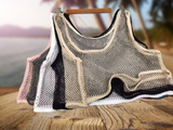 COLOR RHINESTONE CROPPED TANK TOP - OS