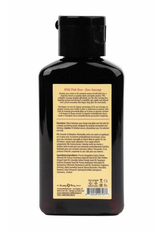Earthly Body at Night Aphrodisiac Collection Massage Oil 2oz - Wild Pink Rose