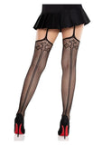 Leg Avenue Sinful Fishnet Stockings with Cross Backseam - Black - O/S