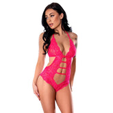 Magic Silk Get It Girl Halter Teddy with Snap Crotch Diva Pink