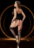 SUSPENDER HOSE BODYSTOCKING BLACK- OS
