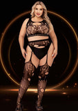 2PC CROP TOP & GARTER HOSE SET