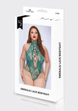 EMERALD LACE BODYSUIT-GREEN