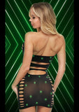 MIDNIGHT DIAMOND CUTOUT MINIDRESS-GID-OS