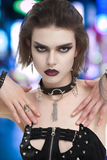GOTHIC COLLAR WITH CHAIN AND SPIKES