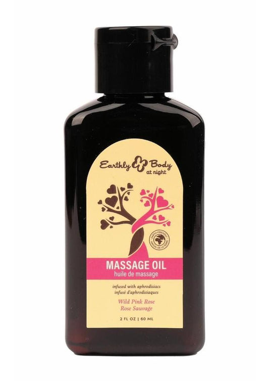 Earthly Body at Night Aphrodisiac Collection Massage Oil 2oz - Wild Pink Rose