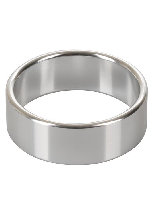 Alloy Metallic Cock Ring - Extra Large - 2in - Silver
