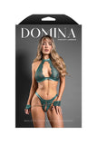 DOMINIA Keyhole Halter Bralette, Open Panty & Handcuffs