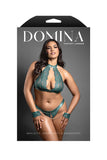 DOMINIA Keyhole Halter Bralette, Open Panty & Handcuffs