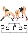 Pipedream Fetish Fantasy Series Spread 'Em Bar & Cuff Set Silver/Black