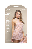 Fantasy Lingerie Opulence Pearl Draped Open-Back Halter Chemise & Crotchless Pearl G-String Light Pink - BOXED