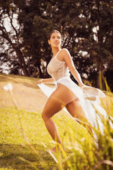 MAPALE WHITE LACE BODYSUIT