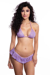 Lilac Lace Skirt Bikini