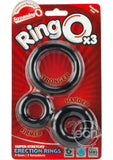 RingO x3 Cock Rings (3 sizes per pack) - Black