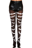 Gothic Bat Print Pantyhose