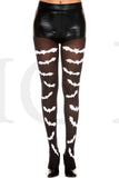 Gothic Bat Print Pantyhose