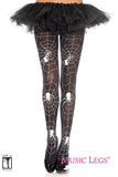 Spider and Web Print Pantyhose