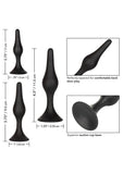 Silicone Anal Starter Kit (3 Per Set) - Black