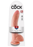 Pipedream King Cock 9 in. Cock With Balls Realistic Suction Cup Dildo Beige