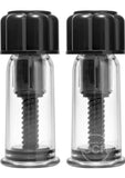 Master Series Black Max Powerful Twist Nipple Suckers - Silver