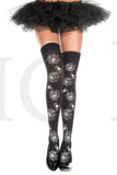Opaque Spider and Web Print Thigh Hi