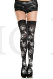 Opaque Spider and Web Print Thigh Hi