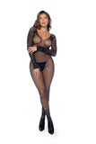 Mapale Long Sleeve Fishnet Rhinestone BodyStocking