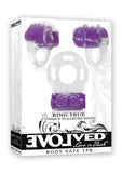 Evolved Ring True 3-Piece Vibrating Ring Set Clear/Purple
