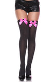 Satin Bow Opaque Thigh Hi