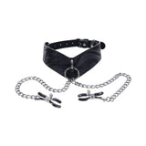Sportsheets Velvet Noir Collar & Removable Clamps
