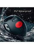 Red Dot Silicone Rechargeable Vibrating Cock Ring with Remote Control V3 - Black/Red