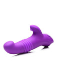 Gossip Blasters 10X Rechargeable Silicone Thrusting Rabbit Vibrator - Violet