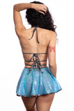 Baby Blue Sequin Skirt Set