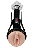 PDX Elite Rechargeable Cock Compressor Vibrating Masturbator - Pussy - Vanilla/Black
