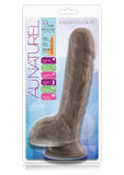 Au Naturel Big Billy 9 in. Posable Dual Density Dildo with Balls Brown