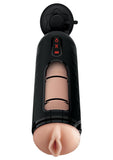 PDX Elite Rechargeable Vibrating Mega Milker Masturbator - Pussy - Vanilla/Black