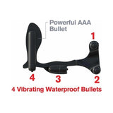Pipedream Fantasy C-Ringz Ultimate Ass-Gasm Vibrating Silicone Cockring With Anal Plug Black