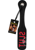 Sportsheets Leather Slut Impression Paddle 12in - Black