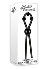 Zero Tolerance Ultimate Silicone Cock Tie with Adjustable Pleasure Beads - Black
