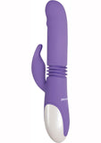 Evolved Thick & Thrust Bunny Rechargeable Thrusting Silicone Rabbit Vibrator Purple