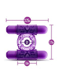 Play with Me Double Play Dual Vibrating Cock Ring - Purple