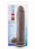 Au Naturel Big John 11.5 in. Posable Dual Density Dildo with Balls Brown