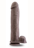 Au Naturel Big John 11.5 in. Posable Dual Density Dildo with Balls Brown