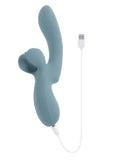 Take Your Flick Rechargeable Silicone Rabbit Vibrator - Blue