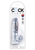 Pipedream King Cock Clear 5 in. Cock With Balls Realistic Suction Cup Dildo