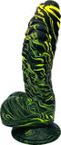 BLACK & YELLOW EXOTIC BLEND RIBBED DILDO