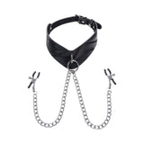 Sportsheets Velvet Noir Collar & Removable Clamps