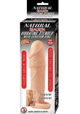 Natural Realskin Vibrating Penis Extender with Scrotum Ring -